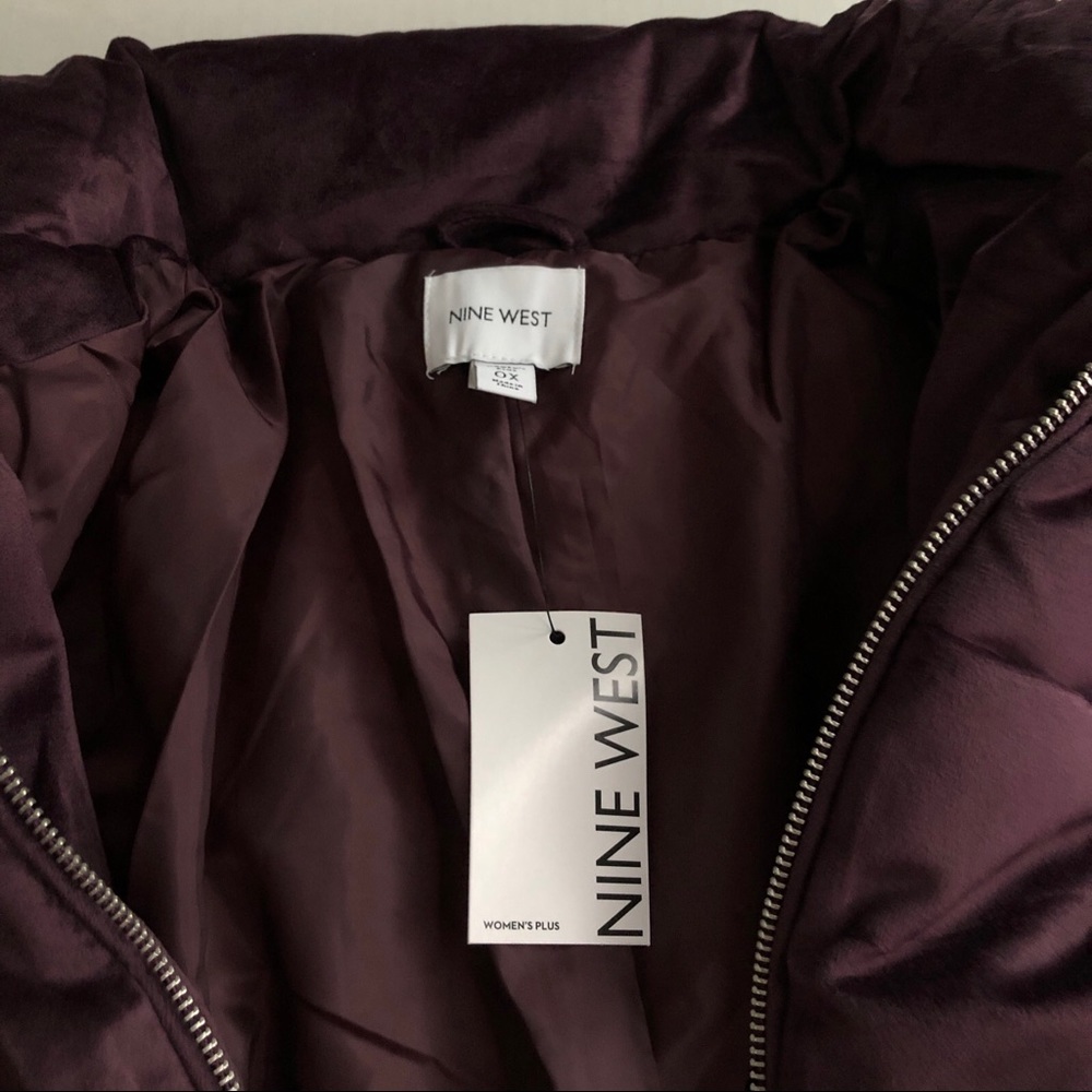 nine west cozy chic collection plum Puffy coat Women’s Size 0X NWT Purple - Picture 4 of 9